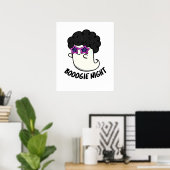 Boogie Night Funny Halloween Disco Ghost Pun Poster (Thuiskantoor)
