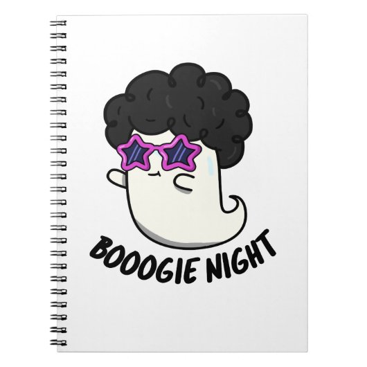 Boogie Night Grappige Halloween Geest Punt Notitieboek (Voorkant)