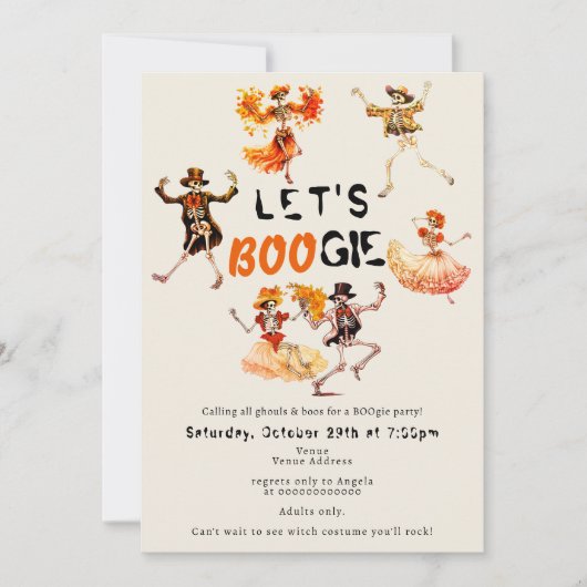 BOOGIE Skelet Day of Dead Adult Halloween Party (Voorkant)