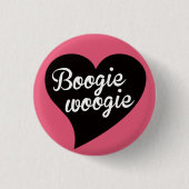 Boogie Woogie Black Heart Punch Ronde Button 3,2 Cm (Voorkant)