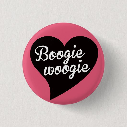 Boogie Woogie Black Heart Punch Ronde Button 3,2 Cm (Voorkant)