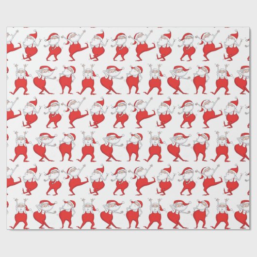 Boogie Woogie Sinterklaas Kerstcadeauverpakking Cadeaupapier (Vlak)