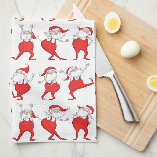 Boogie Woogie Sinterklaas Vakantie Keukenhanddoek (Quarter Fold)