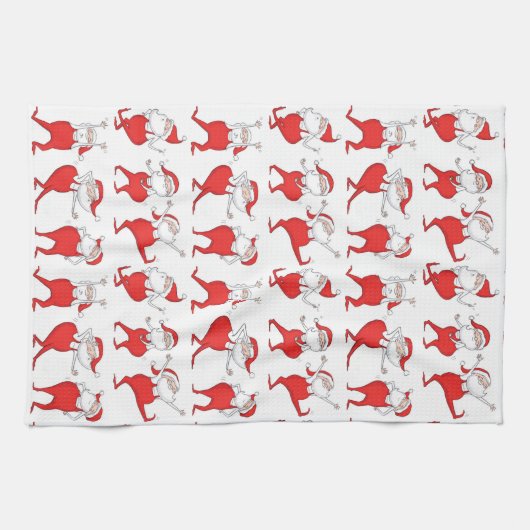 Boogie Woogie Sinterklaas Vakantie Keukenhanddoek (Horizontaal)