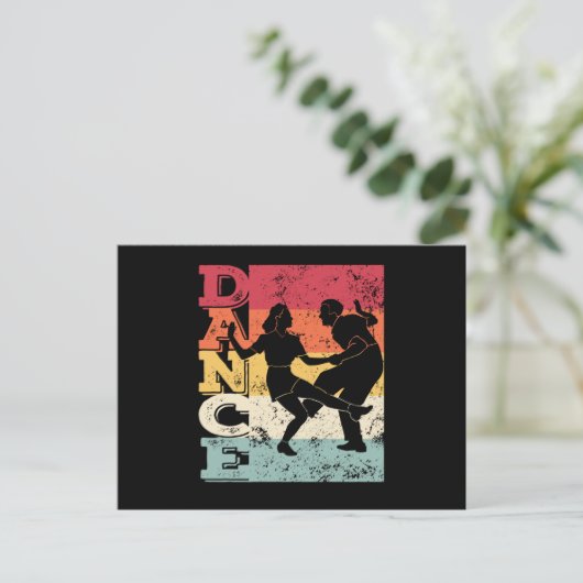 Boogie Woogie Swing Dancing Retro Colors  Briefkaart (Staand voorkant)