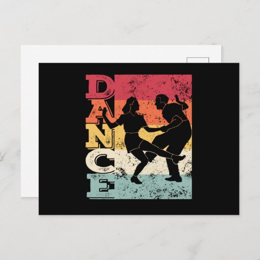 Boogie Woogie Swing Dancing Retro Colors  Briefkaart (Voorkant / Achterkant)