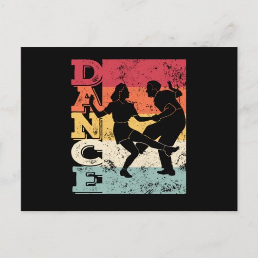 Boogie Woogie Swing Dancing Retro Colors  Briefkaart (Voorkant)