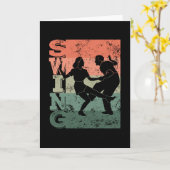 Boogie Woogie Swing Dancing Retro Colors Kaart (Gele Bloem)
