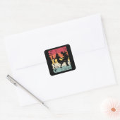 Boogie Woogie Swing Dancing Retro Colors  Vierkante Sticker (Envelop)