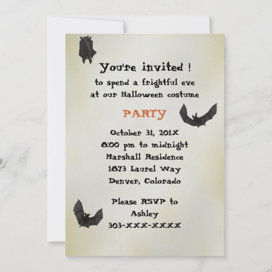 Boogie Zombie Halloween Party Kaart (Achterkant)