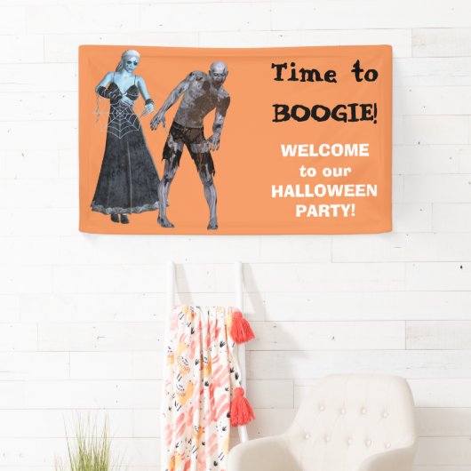 Boogie Zombie Witch Halloween Party Spandoek (Insitu)