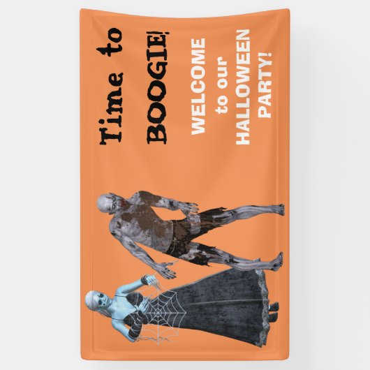 Boogie Zombie Witch Halloween Party Spandoek (Verticaal)