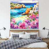 'Boogjes bij het Zee" Canvas Afdruk (Insitu (Slaapkamer))