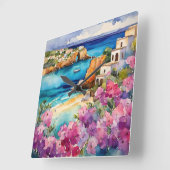 'Boogjes bij het Zee" Vierkante Klok (Hoek)