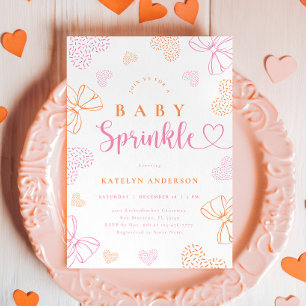 Boogjes en Hartjes Spetter Baby Shower Uitnodiging