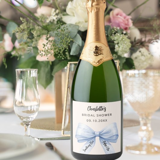 Boogroom iets blauws voordat ik het doe Bruidsdouc Sparkling Wijnetiket