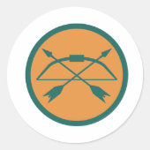boogschietbadge ronde sticker (Voorkant)