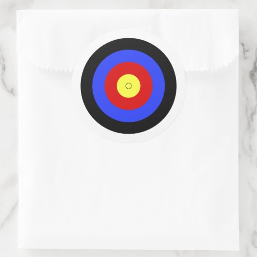 Boogschietdoel met roos ronde sticker (Tas)
