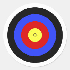 Boogschietdoel met roos ronde sticker