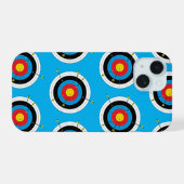 Boogschietdoelen en pijlen, boogschieten iPhone 15 case (Achterkant horizontaal)
