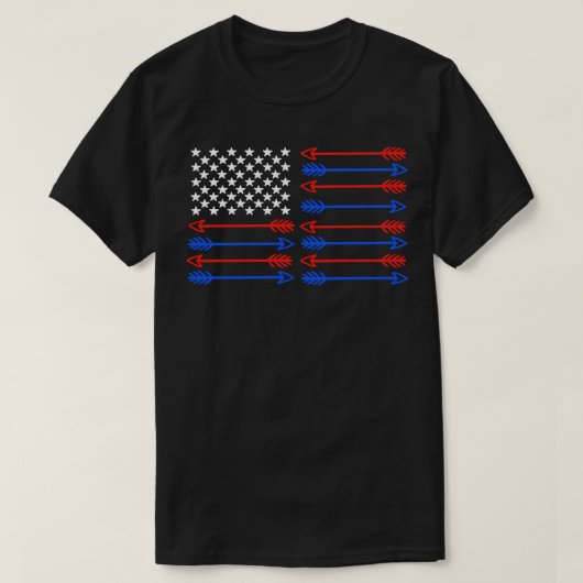 Boogschieten Archer USA Vlag T-shirt (Design voorkant)