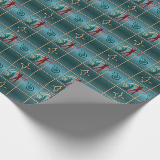 Boogschieten Boog en Pijl - Groen Patroon Cadeaupapier (Hoek)