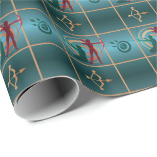 Boogschieten Boog en Pijl - Groen Patroon Cadeaupapier