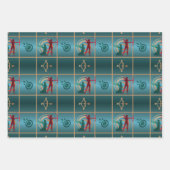 Boogschieten Boog en Pijl - Groen Patroon Inpakpapier Vel (Voorkant 3)