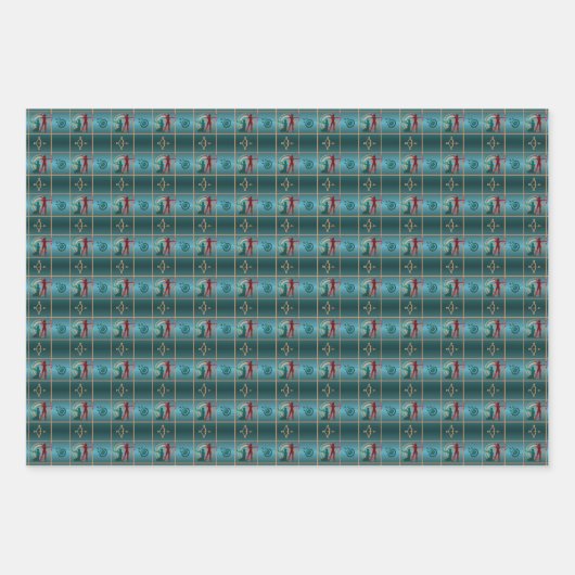 Boogschieten Boog en Pijl - Groen Patroon Inpakpapier Vel (Voorkant)