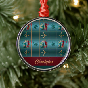 Boogschieten Boog en Pijl - Groen Patroon Metalen Ornament
