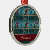 Boogschieten Boog en Pijl - Groen Patroon Metalen Ornament (Rechts)