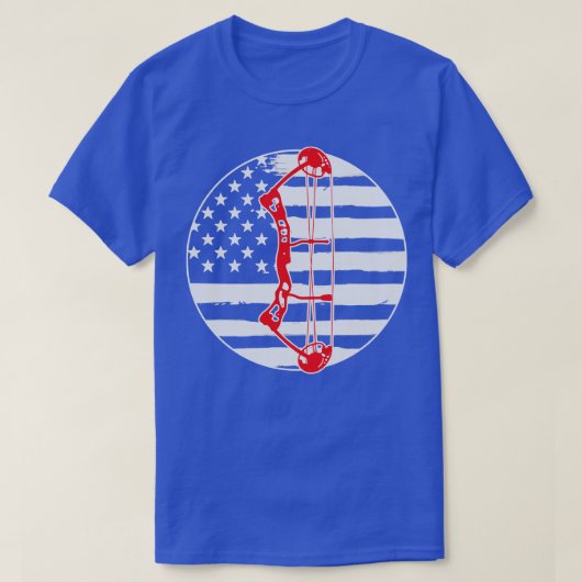 boogschieten boogschutter Amerikaanse vlag boog ja T-shirt (Design voorkant)