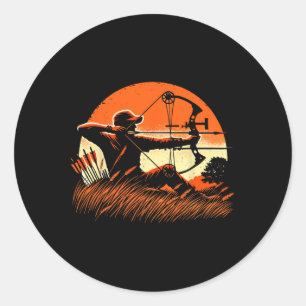 Boogschieten Bow Hunter Deer Mule Elk Bow Hunting Ronde Sticker