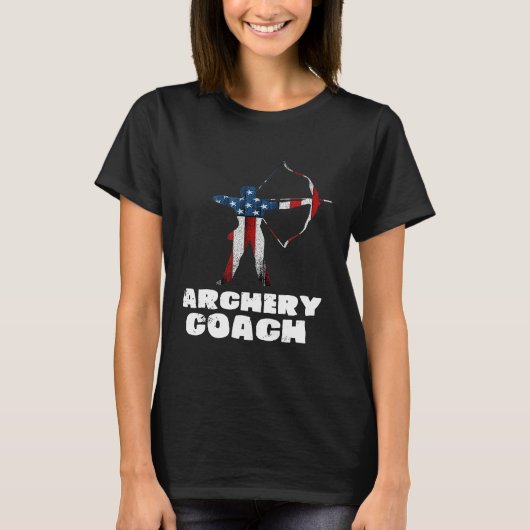 Boogschieten Coach Vlag Speler Team Instructor T-shirt (Voorkant)