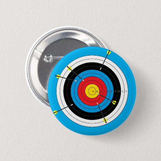 Boogschieten Doel en Pijlen Ronde Button 5,7 Cm (Voorkant /achterkant)