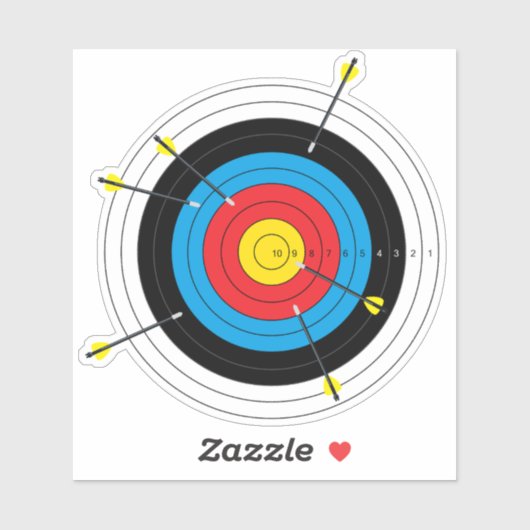 Boogschieten Doel en Pijlen Sticker (Vel)