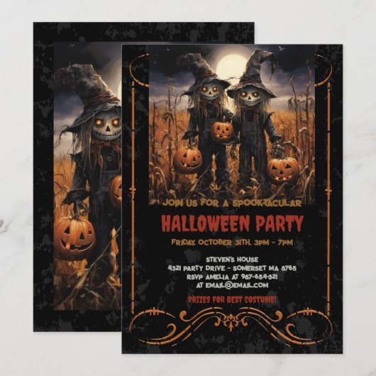 Boogschieten en Gotische Pompoenen in het Cornfiel Kaart (Voorkant / Achterkant)