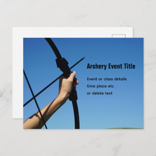 Boogschieten Foto voor Event of Class toevoegen jo Briefkaart (Voorkant / Achterkant)