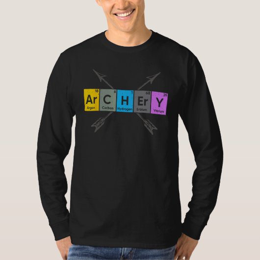 Boogschieten I Periodieke Elementen Nerd Boogschie T-shirt (Voorkant)