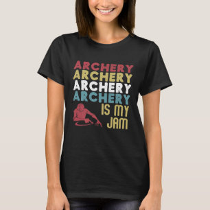 boogschieten is mijn jam fun sport atleet boog ar t-shirt