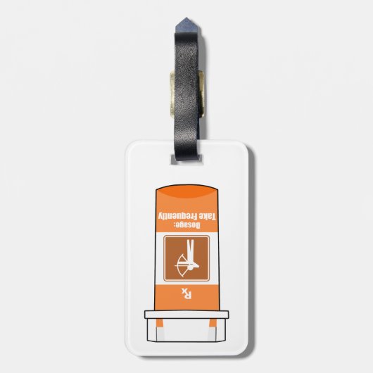 Boogschieten is mijn medicijn bagagelabel (Achterkant verticaal)