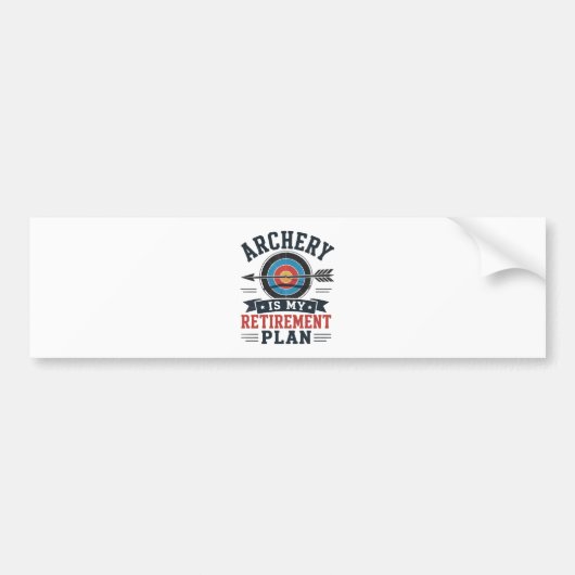 Boogschieten Is Mijn Pensioenplan Boogschutter Bumpersticker (Voorkant)