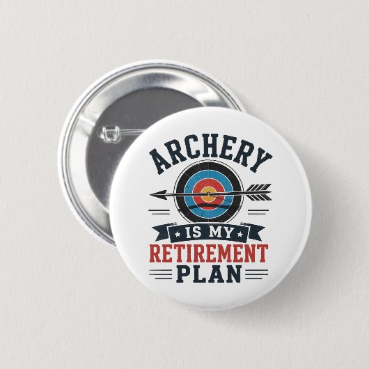 Boogschieten Is Mijn Pensioenplan Boogschutter Ronde Button 5,7 Cm (Voorkant /achterkant)