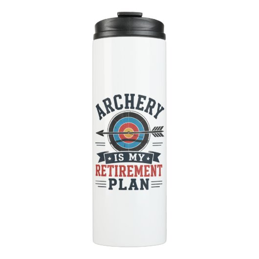 Boogschieten Is Mijn Pensioenplan Boogschutter Thermosbeker (Voorkant)
