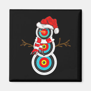 Boogschieten Kerstcadeau Kerstman Hoed Sneeuwman B Magneet
