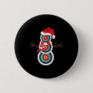 Boogschieten Kerstcadeau Kerstman Hoed Sneeuwman B Ronde Button 5,7 Cm