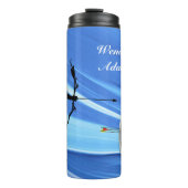 Boogschieten met boogschutter en doel Elegante ach Thermosbeker (Voorkant)