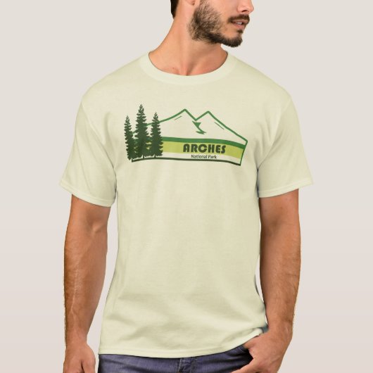 Boogschieten Nationaal Park Groene Strepen T-shirt (Voorkant)