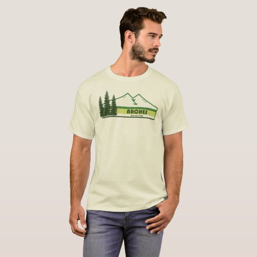 Boogschieten Nationaal Park Groene Strepen T-shirt (Voorkant volledig)