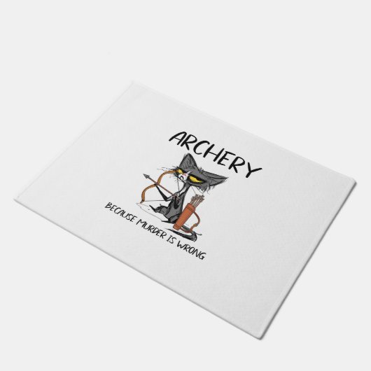 Boogschieten omdat moord fout is Grappige kattenbo Deurmat (Schuin)